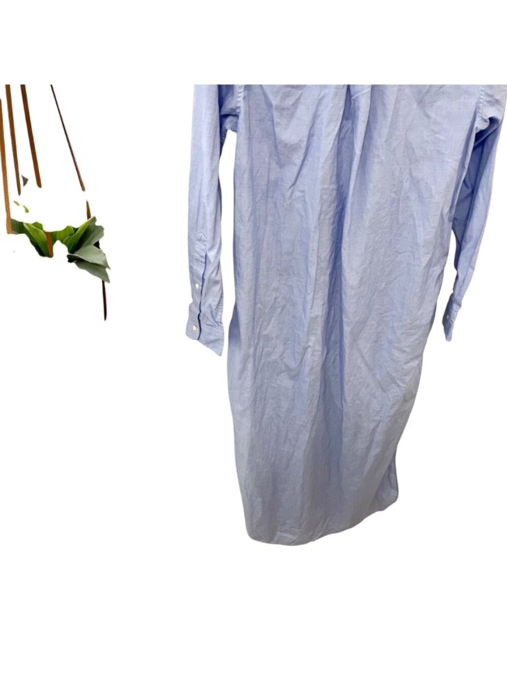 Polo Ralph Lauren Blue Long Sleeve Cotton Shirt Dress Size 4 - Picture 6 of 6